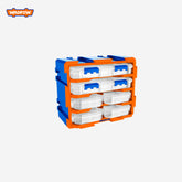 Wadfow Modular Cabinet Storage set of 2 & 4 plastic boxes divided into 13 & 6 compartments WTB8346